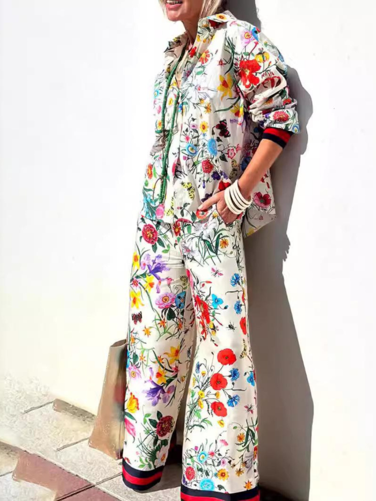 Summer Clothing Work - Fashionable Casual Printed Set Long Pants