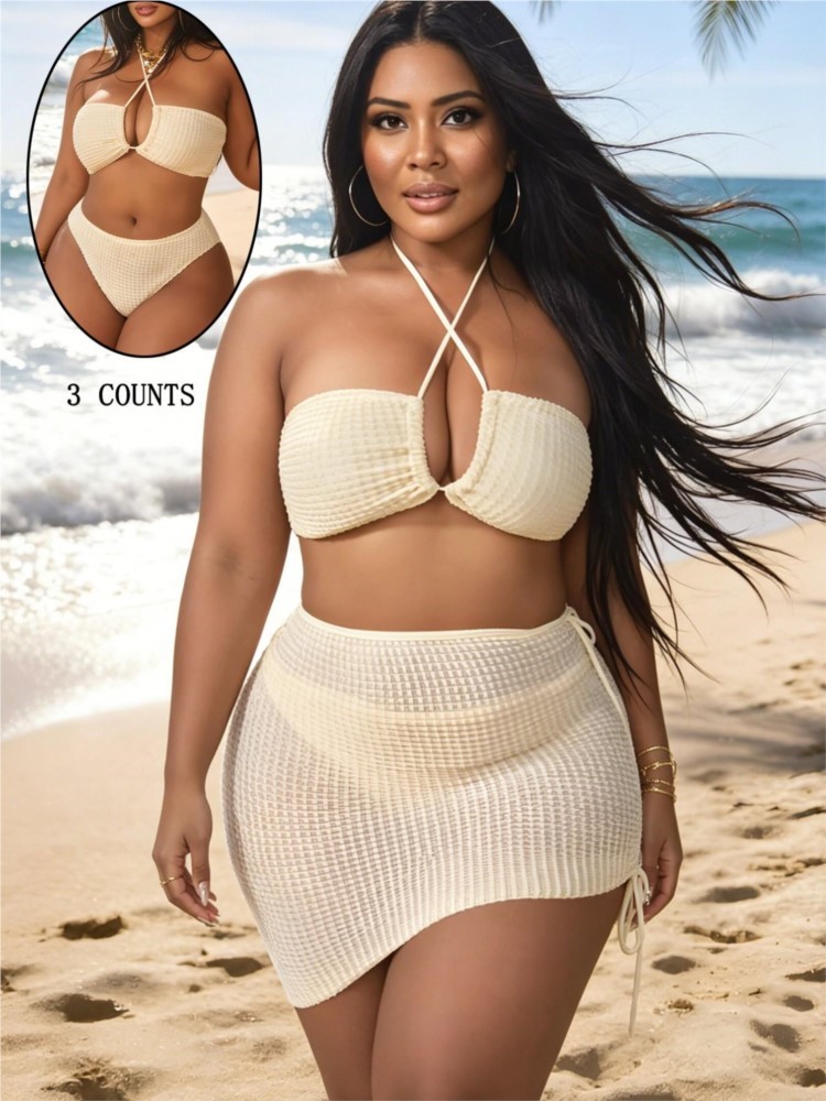 Bikini Set Push Up - L-4XL Plus Size High Waist Bikini