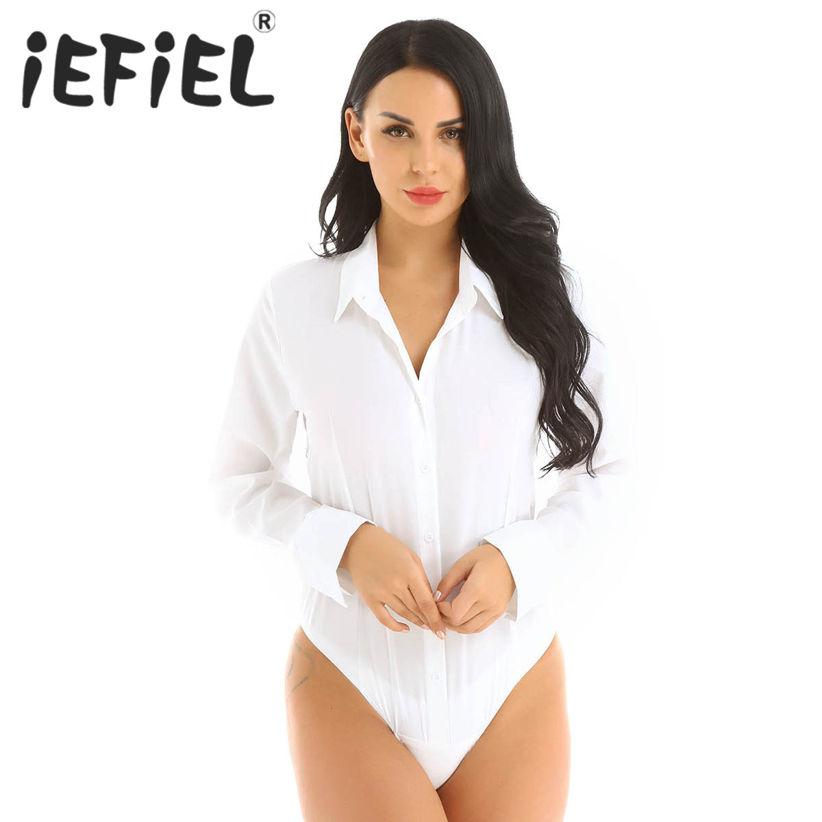 Summer Clothing Work - Women Office Lady Work White Bodysuit
