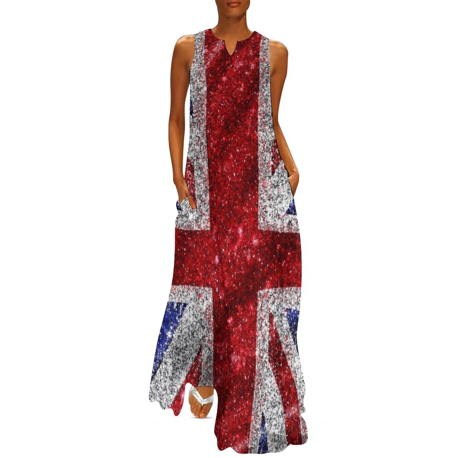 Faux Glitter Union Jack Flag U - Womens Summer Clothing Uk recension och pris