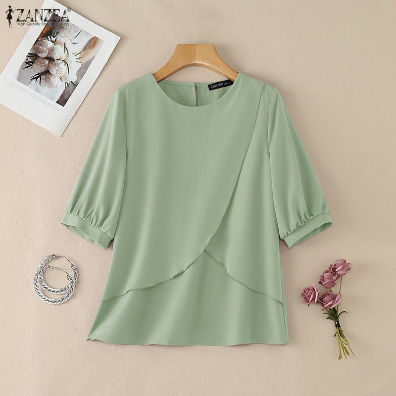 2026 ZANZEA Women Summer Solid - Summer Clothing Work recension och pris