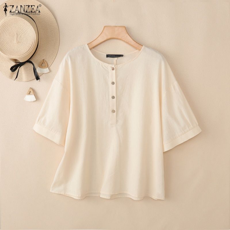 Women Summer Solid Color Blous - Summer Clothing Work recension och pris