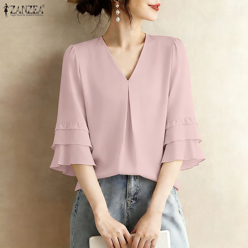 2026 Summer Elegant 3/4 Ruffle - Summer Clothing Work recension och pris