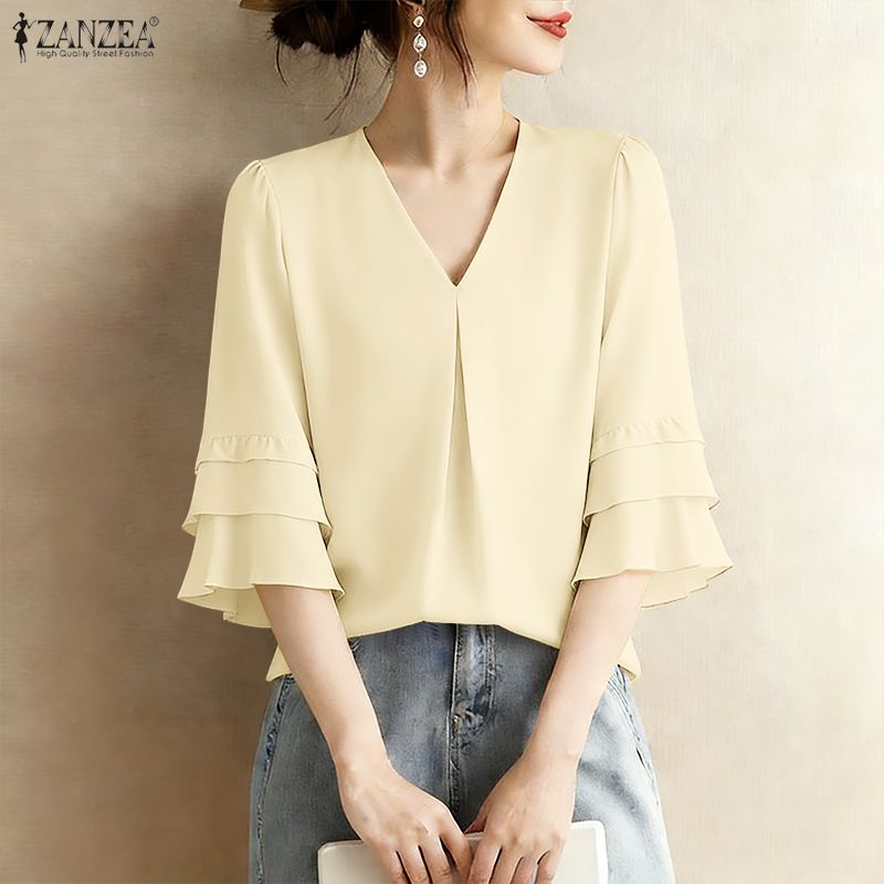 2026 Summer Elegant 3/4 Ruffle - Summer Clothing Work recension och pris