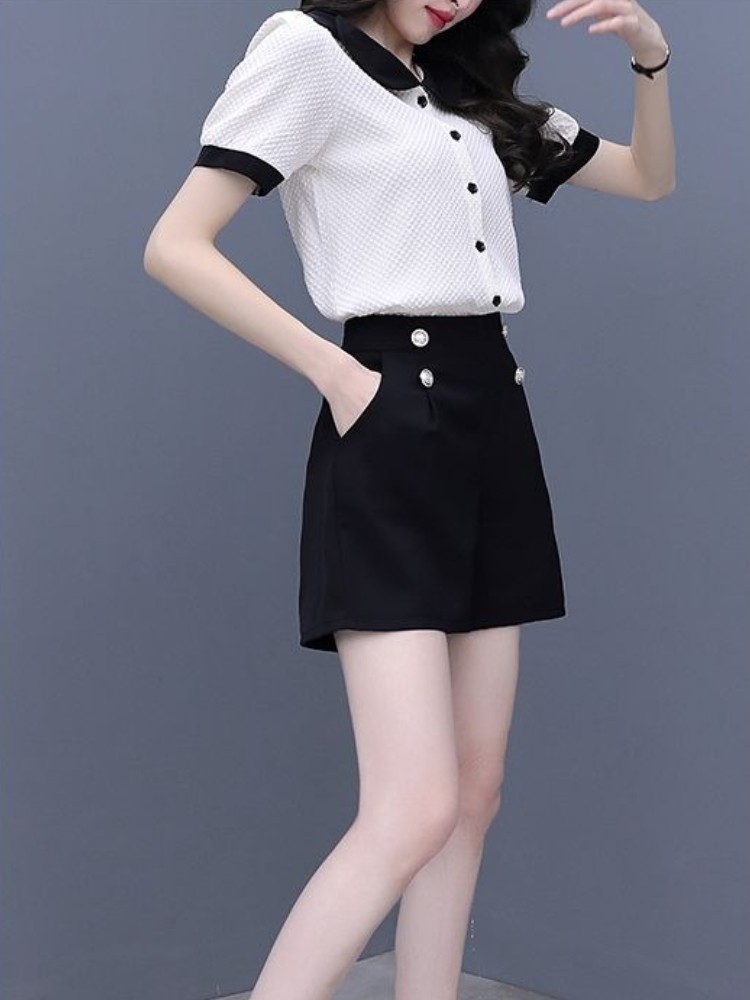 Contrast Color Button Short Se - Summer Clothing Trends 2025 Women'S recension och pris