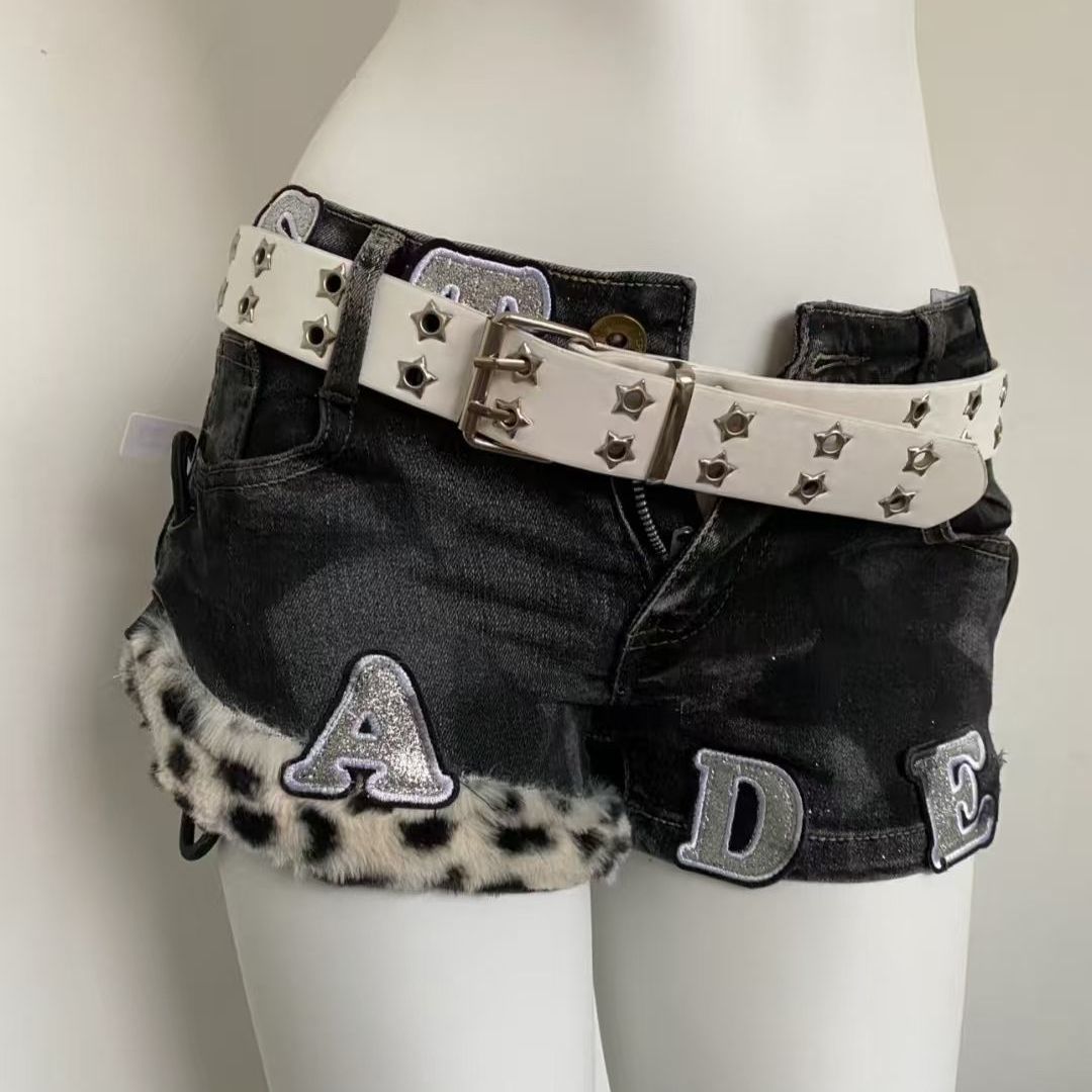 Y2k Embroidered Patch Denim Sh - Summer Clothing Girls recension och pris