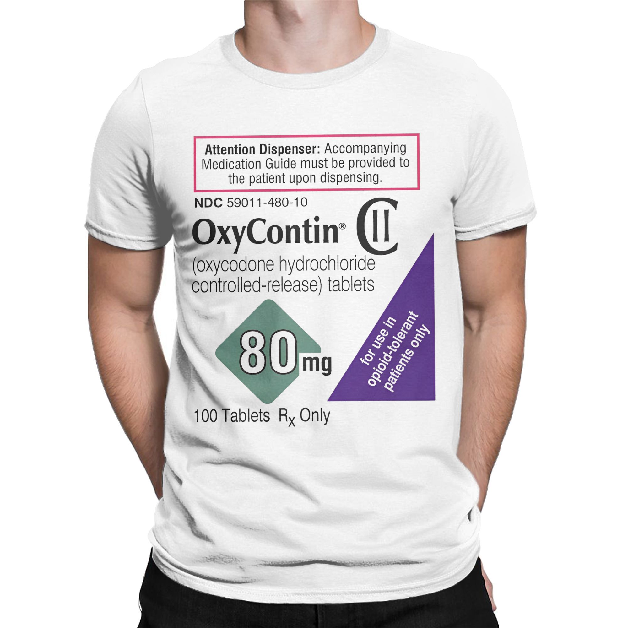 Oxycontin 80mg Label Men's T S - Summer Clothing Label recension och pris