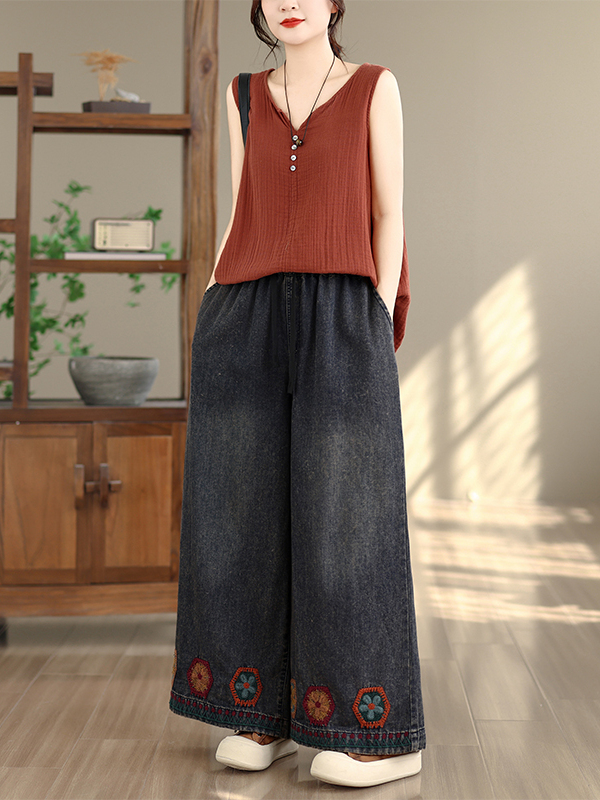Retro Washed Embroidered Strai - Summer Clothing Label recension och pris