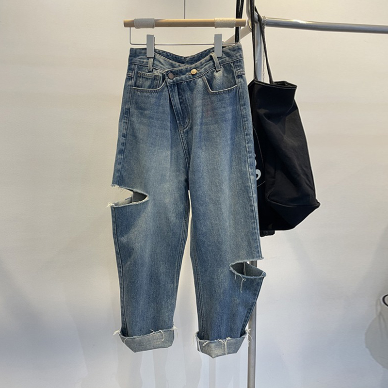 Summer Women Ripped Jeans High - Summer Clothing Korea recension och pris
