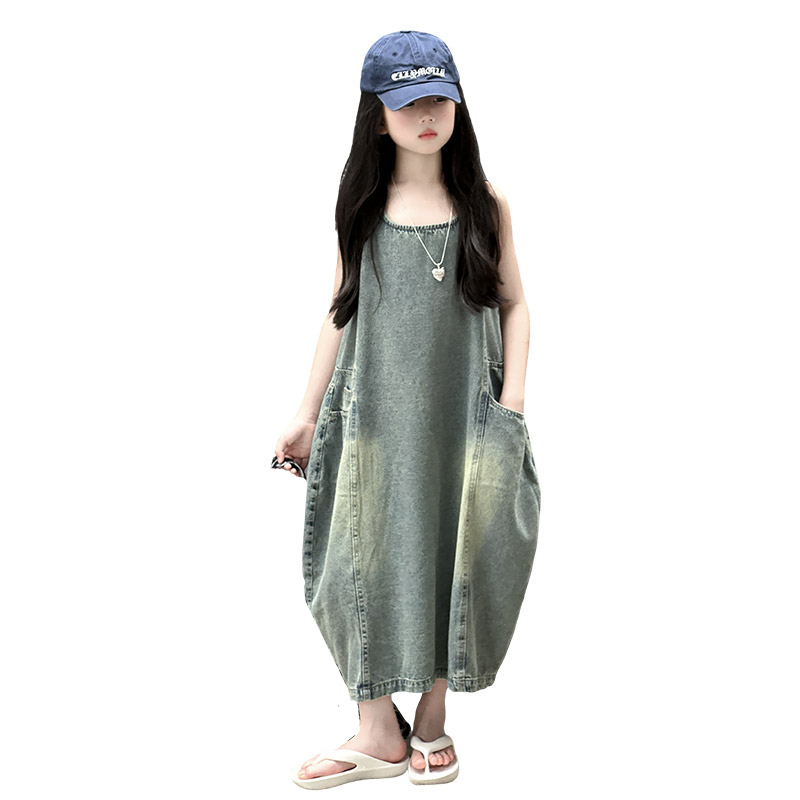 Vintage Blue Children Girls Hi - Summer Clothing Girls recension och pris