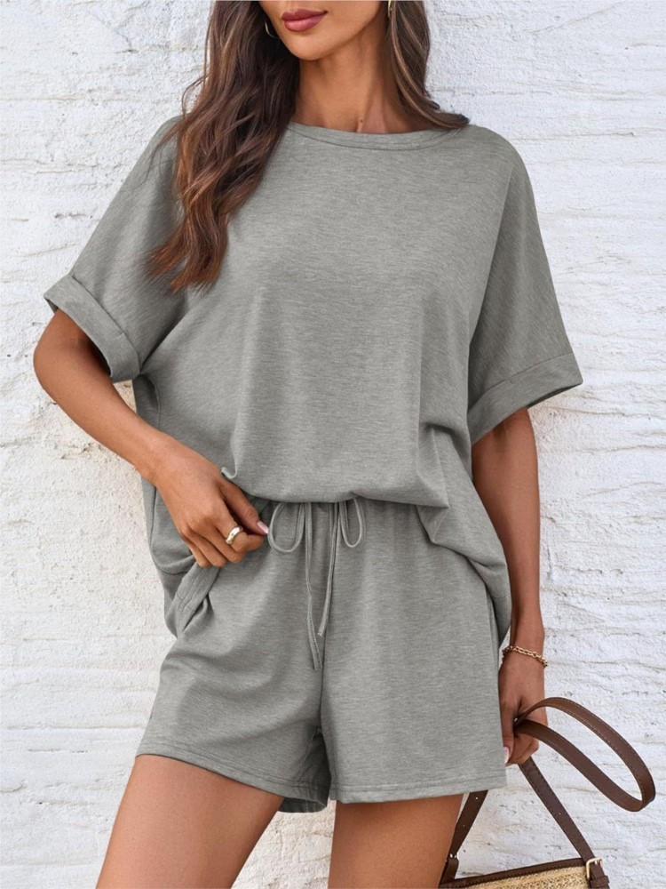 Lady Casual Set Fashion Solid  - Summer Clothing Girls recension och pris