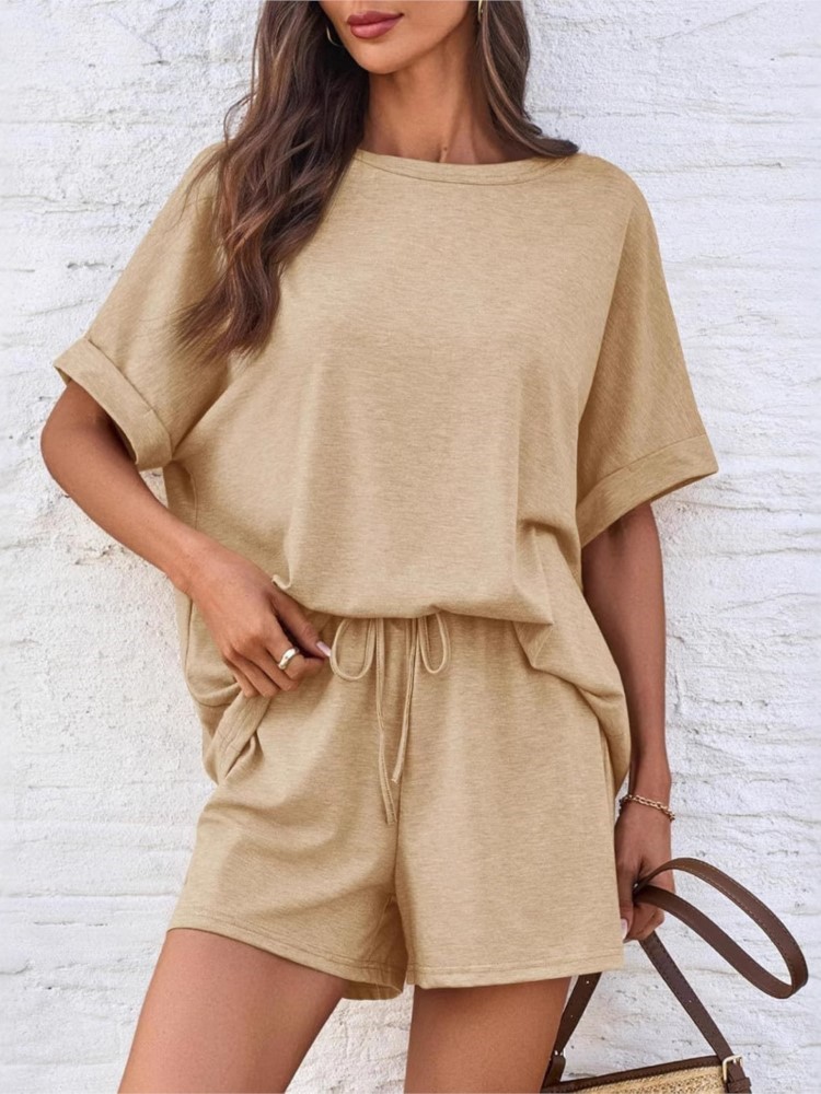 Lady Casual Set Fashion Solid  - Summer Clothing Girls recension och pris
