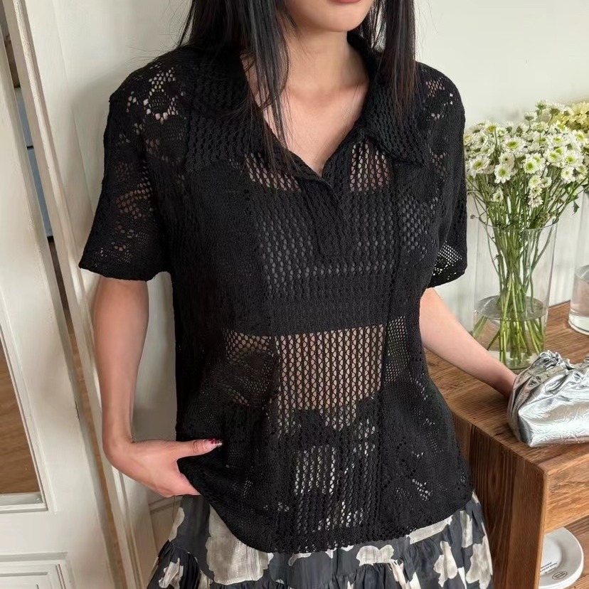 Retro  Collar Lace Shirt Women - Summer Clothing Online Shopping recension och pris