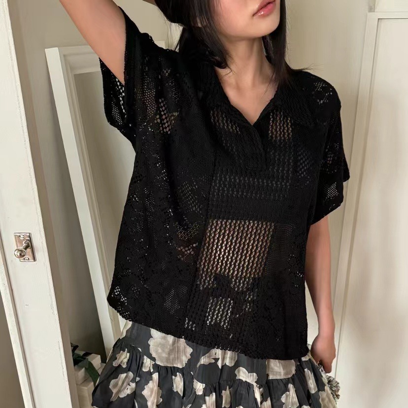Retro  Collar Lace Shirt Women - Summer Clothing Online Shopping recension och pris