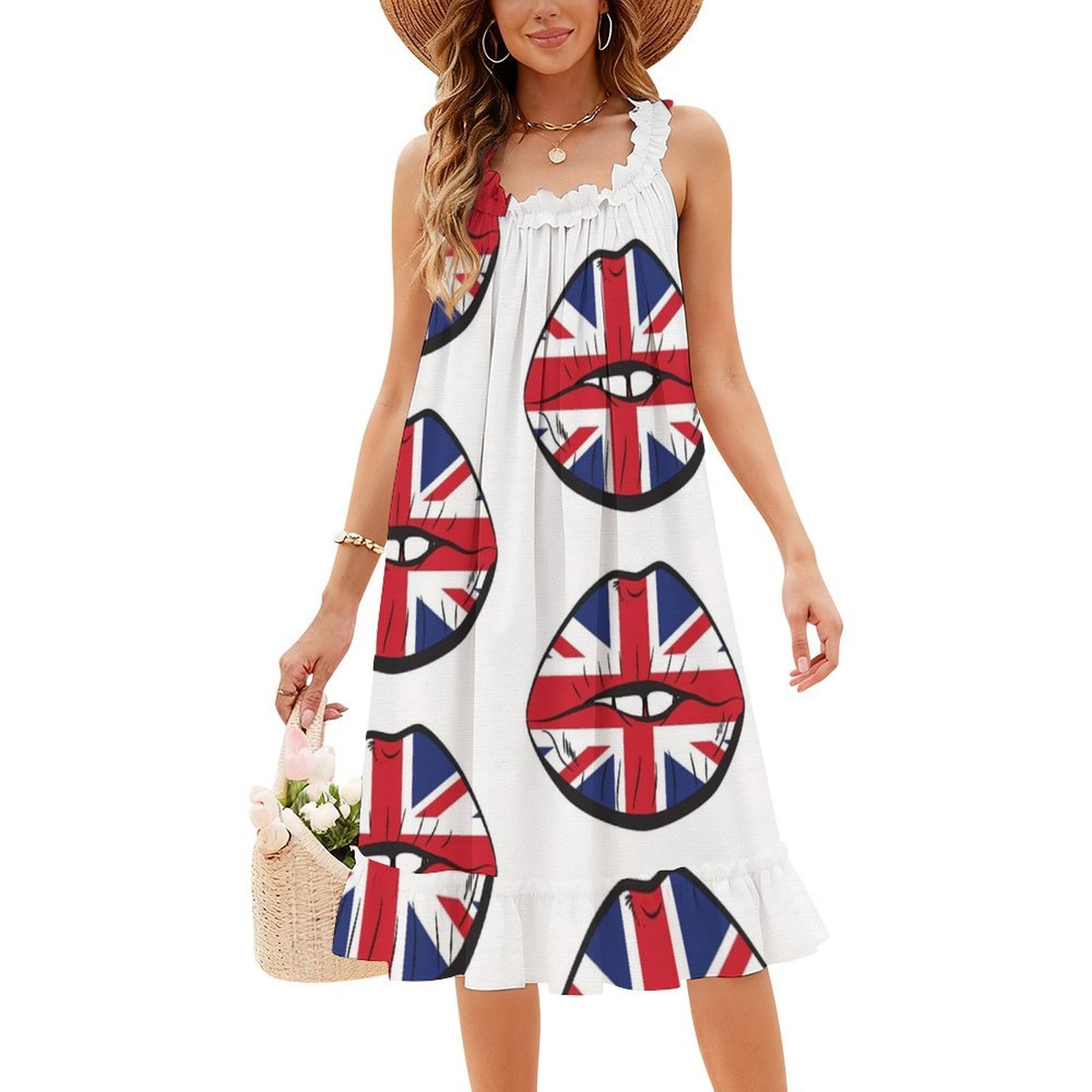 British Flag Fan Lips Uk Fan U - Womens Summer Clothing Uk recension och pris