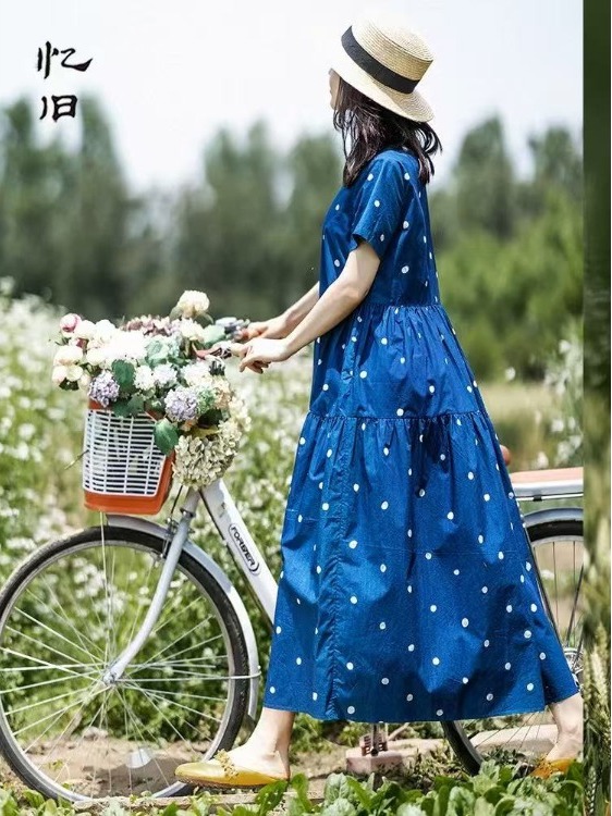 Blue Pure Cotton Floral Print  - Summer Clothing Label recension och pris