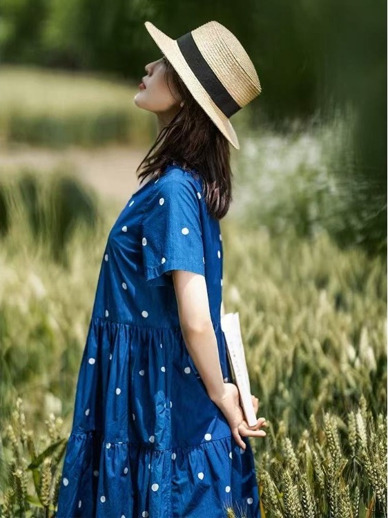 Blue Pure Cotton Floral Print  - Summer Clothing Label recension och pris